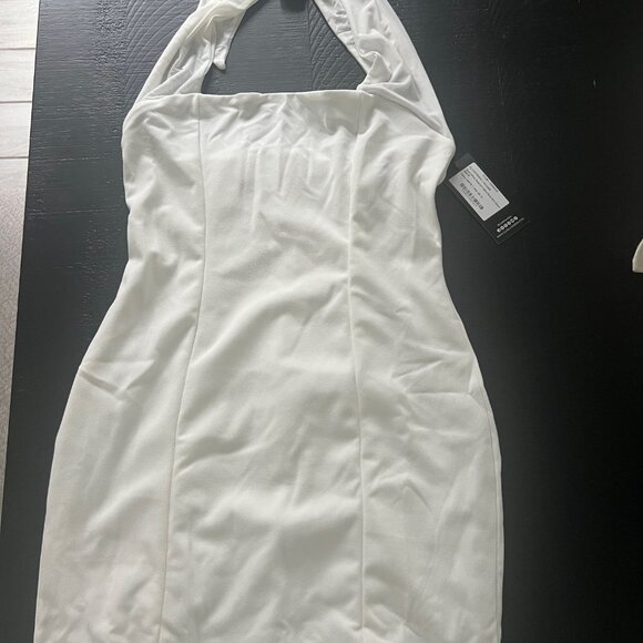 Soul White Bodycon Halter- Neck Mini Dress - Picture 2 of 4